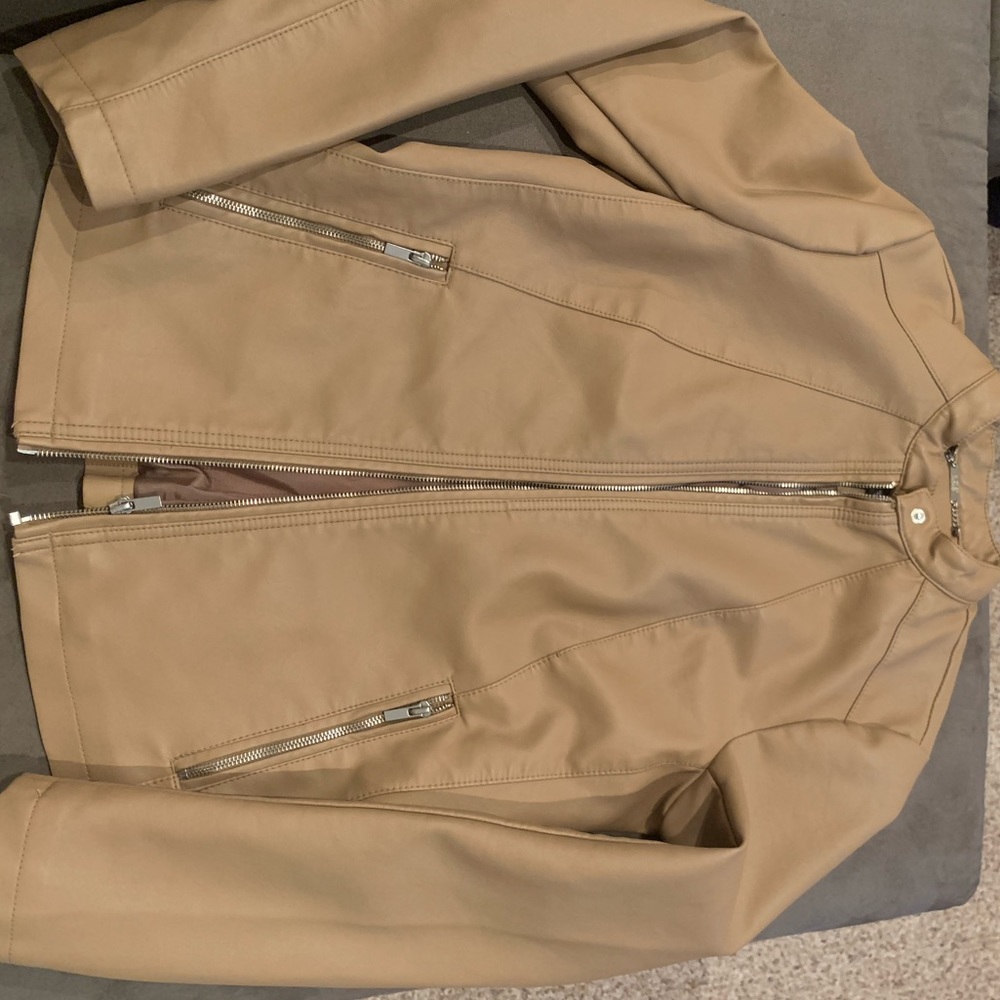 Tan Faux leather jacket